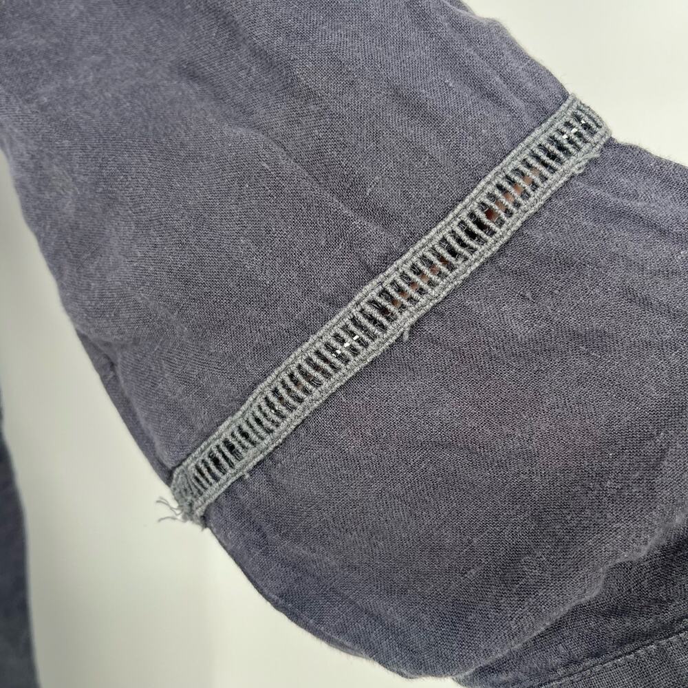 Hartford Linen Button Front Dress Gray Women Size 1 US 4 Small Casual Minimalist - Picture 9 of 10